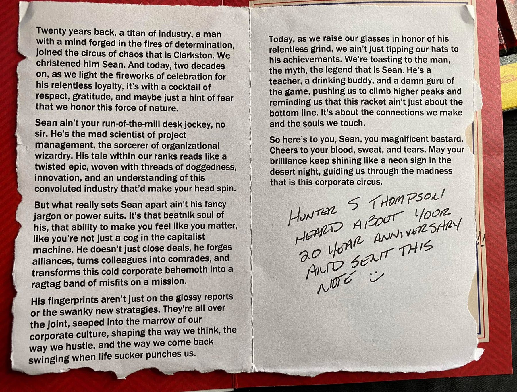 Preview from Hunter S. Thompson, Courtesy of AI