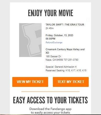 Couldn't get Parker Taylor Swift concert tickets BUT Daddy was up early today and was able to score tickets to the movie shot during the tour. Next best thing!